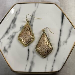 Kendra Scott Alexa Elegant Gold and Rose Gold Filigree Earrings